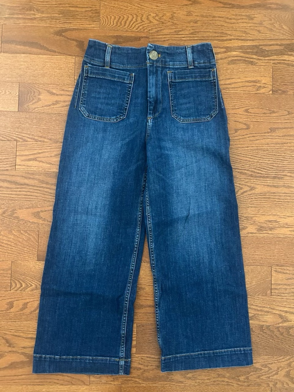 ANTHROPOLOGIE x MAEVE The Colette Crop High-Rise Wide-Leg Jean Sz 28 $130